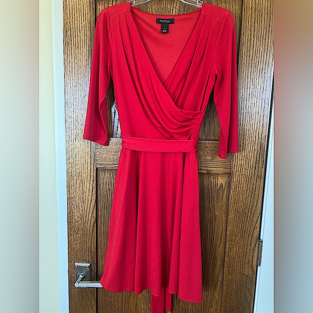 White House Black Market Red Wrap Dress